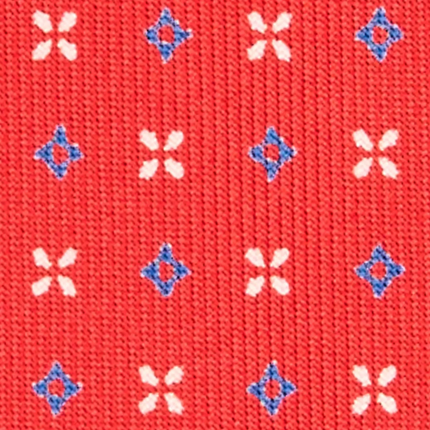CRAVATTA SARTORIALE 9 PIEGHE IN SETA ROSSA Microfantasia fiore
