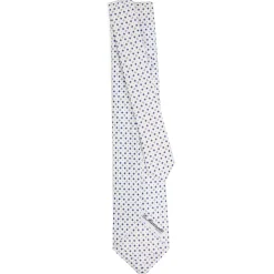 CRAVATTA SARTORIALE 5 PIEGHE IN SETA BIANCA Microfantasia fiore