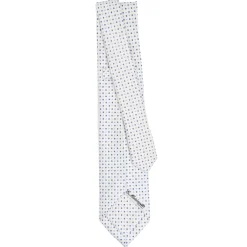 CRAVATTA SARTORIALE 9 PIEGHE IN SETA BIANCA Microfantasia fiore