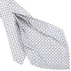 CRAVATTA SARTORIALE 9 PIEGHE IN SETA BIANCA Microfantasia fiore