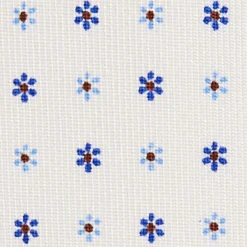 CRAVATTA SARTORIALE 5 PIEGHE IN SETA BIANCA Microfantasia fiore