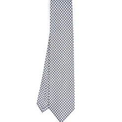 CRAVATTA SARTORIALE 5 PIEGHE IN SETA BIANCA Microfantasia fiore
