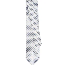 CRAVATTA SARTORIALE 5 PIEGHE IN SETA BIANCA Microfantasia fiore