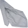 CRAVATTA SARTORIALE 7 PIEGHE IN SETA BIANCA Microfantasia fiore