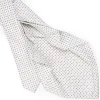 CRAVATTA SARTORIALE 7 PIEGHE IN SETA BIANCA Microfantasia fiore