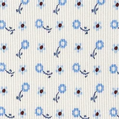 CRAVATTA SARTORIALE 5 PIEGHE IN SETA BIANCA Microfantasia fiore