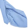 CRAVATTA SARTORIALE 5 PIEGHE IN SETA AZZURRA Microfantasia fiore