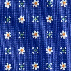 CRAVATTA SARTORIALE 5 PIEGHE IN SETA BLUETTE Microfantasia fiore
