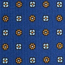 CRAVATTA SARTORIALE 5 PIEGHE IN SETA BLUETTE Microfantasia fiore