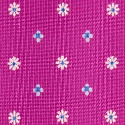 CRAVATTA SARTORIALE 5 PIEGHE IN SETA FUCSIA Microfantasia fiore