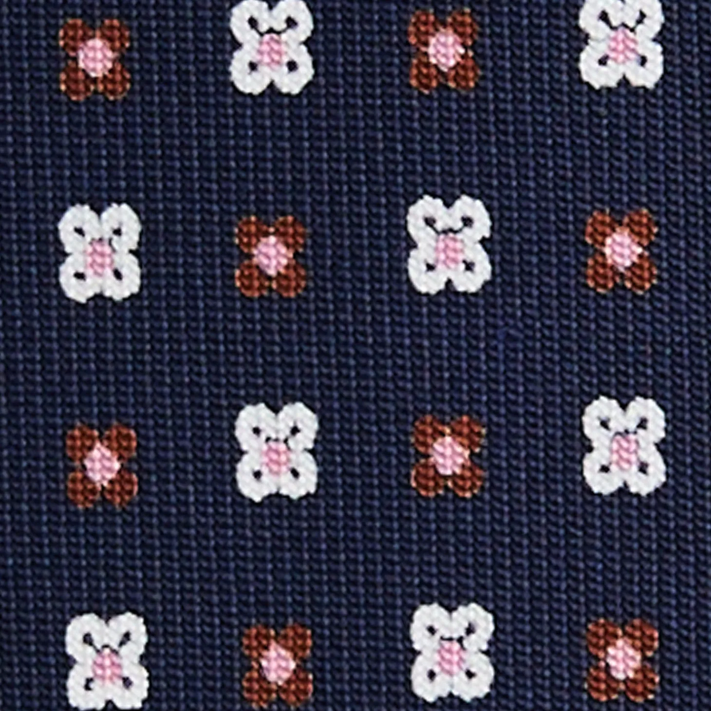 CRAVATTA SARTORIALE 5 PIEGHE IN SETA BLU SCUROMicrofantasia fiore