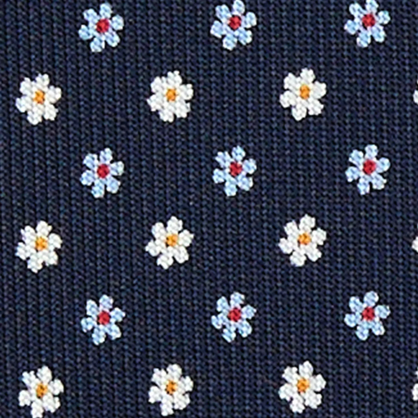 CRAVATTA SARTORIALE 5 PIEGHE IN SETA BLU SCUROMicrofantasia fiore