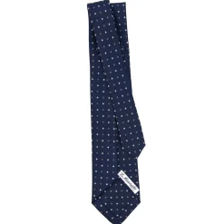 CRAVATTA SARTORIALE 5 PIEGHE IN SETA BLU SCUROMicrofantasia fiore