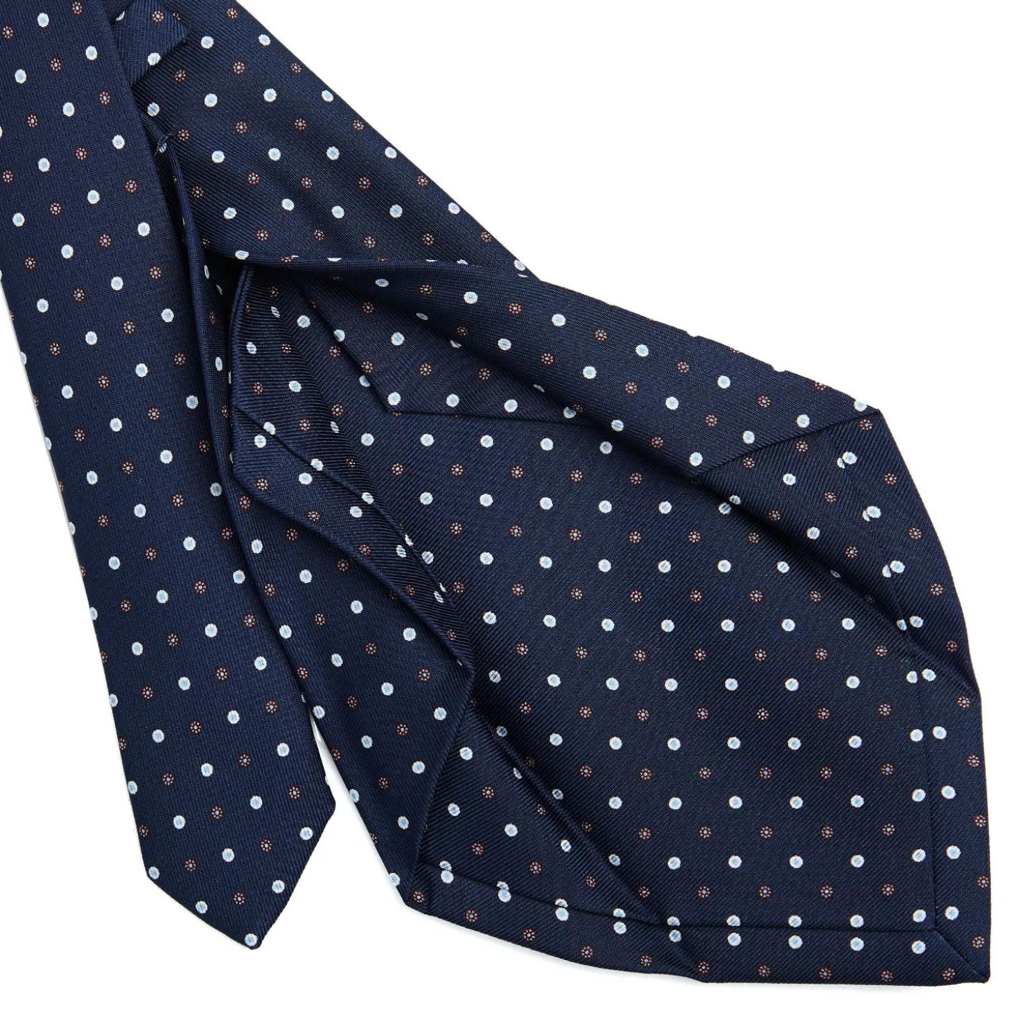 CRAVATTA SARTORIALE 5 PIEGHE IN SETA BLU SCUROMicrofantasia fiore