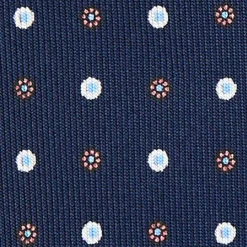 CRAVATTA SARTORIALE 5 PIEGHE IN SETA BLU SCUROMicrofantasia fiore