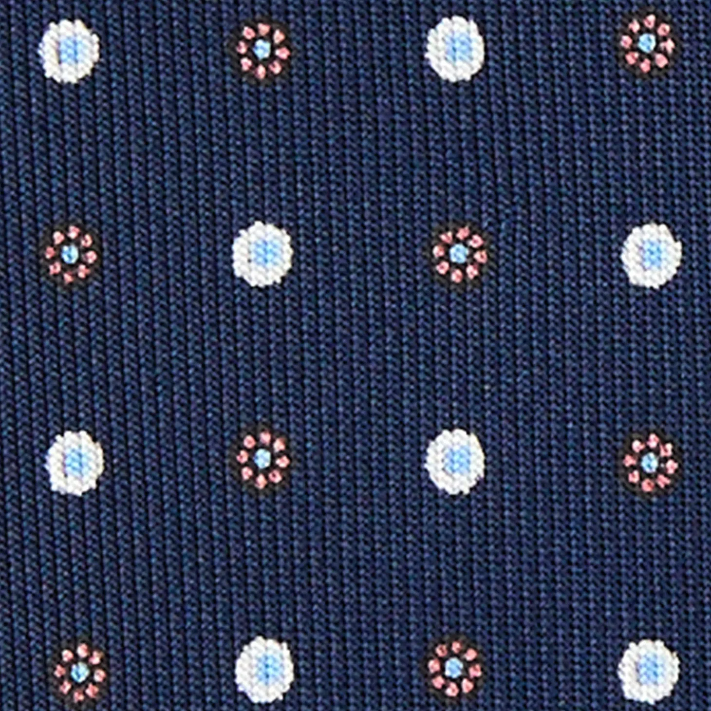 CRAVATTA SARTORIALE 5 PIEGHE IN SETA BLU SCUROMicrofantasia fiore