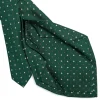 CRAVATTA SARTORIALE 5 PIEGHE IN SETA VERDE SCURO Microfantasia fiore