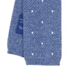 CRAVATTA TRICOT IN CASHMERE AZZURRO POLVERE Pois azzurro