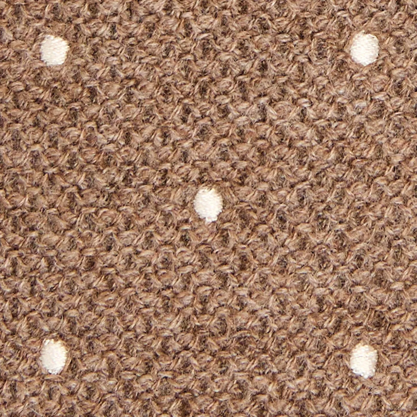 CRAVATTA TRICOT IN CASHMERE BEIGE Pois bianco
