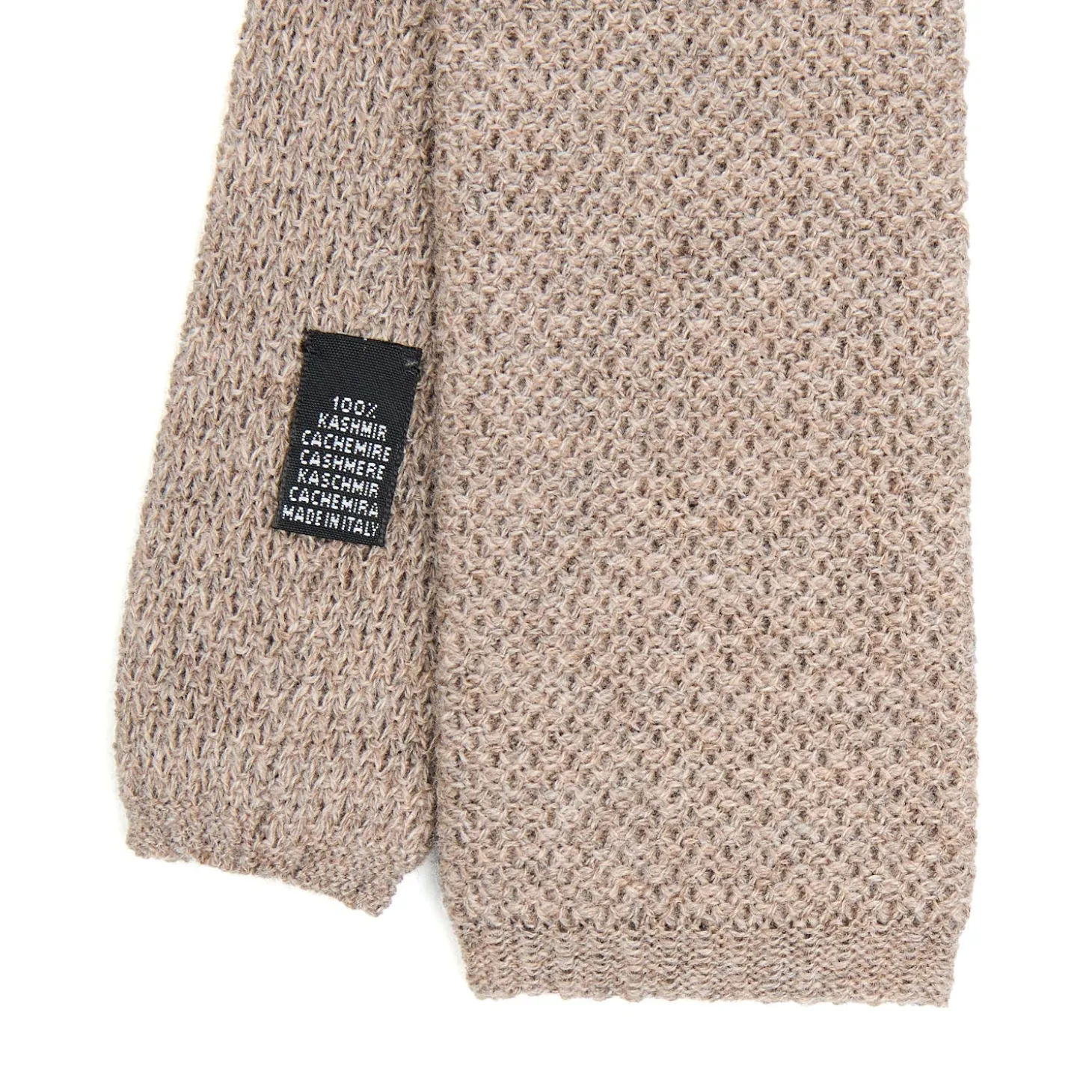 CRAVATTA TRICOT IN CASHMERE BEIGE Tinta unita