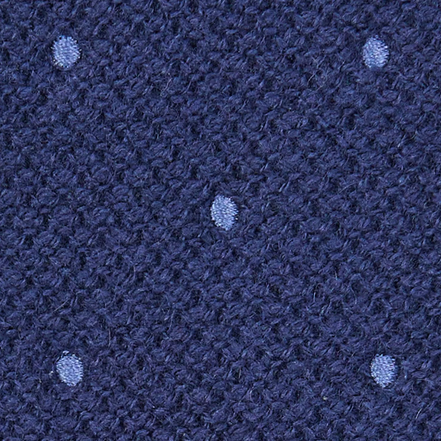 CRAVATTA TRICOT IN CASHMERE BLU SCURO Pois azzurro