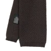 CRAVATTA TRICOT IN CASHMERE MARRONE SCURO Tinta unita