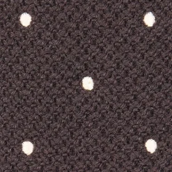 CRAVATTA TRICOT IN CASHMERE MARRONE SCURO Pois bianco