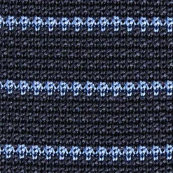 CRAVATTA TRICOT IN SETA BLU SCURO Rigata