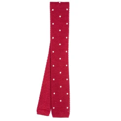 CRAVATTA TRICOT IN SETA BORDEAUX Pois