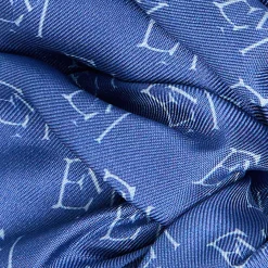 ELASTICO PER CAPELLI IN SETA BLU Em logo