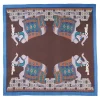 FOULARD BLUETTE E MARRONE SCURO IN LANA Motivo etnico