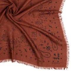 FOULARD IN LANA, CASHMERE E SETA 65 MARRONE Paisley