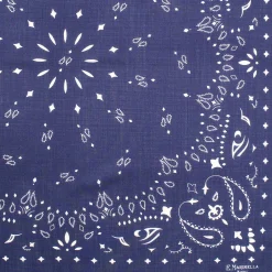 FOULARD IN LANA, CASHMERE E SETA 65 BLU SCURO Paisley
