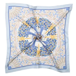FOULARD IN SETA 90 AZZURRO Mosaico