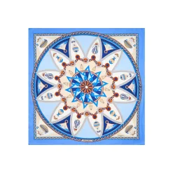 FOULARD IN SETA 90 AZZURRO POLVERE Le mongolfiere
