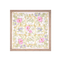 FOULARD IN SETA 90 BEIGE La rosa canina
