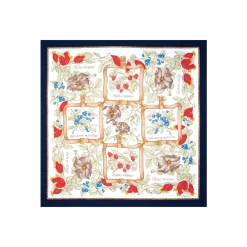 FOULARD IN SETA 90 BLU La rosa canina