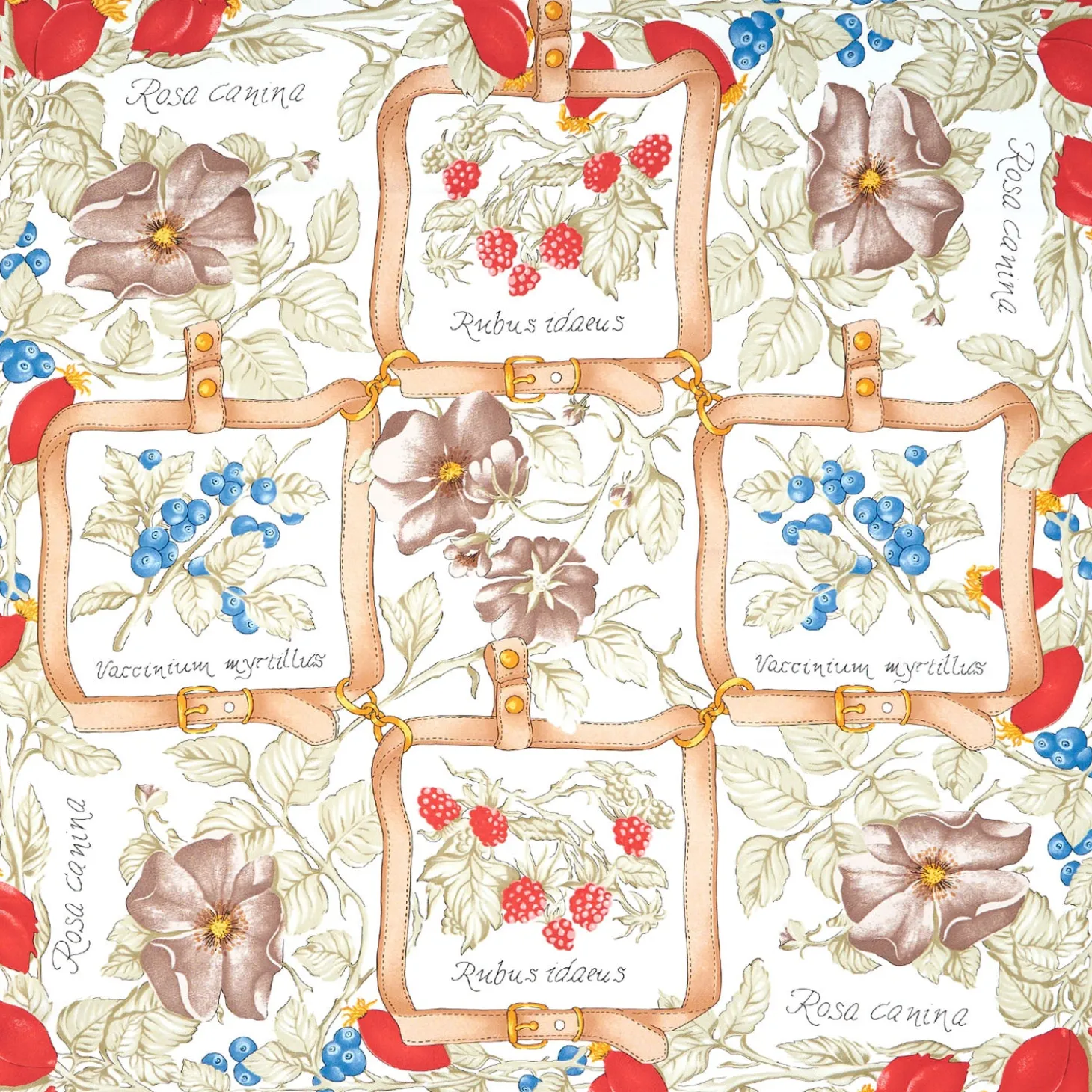 FOULARD IN SETA 90 BLU La rosa canina