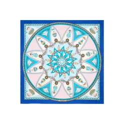 FOULARD IN SETA 90 BLU Le mongolfiere