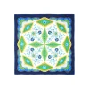 FOULARD IN SETA 90 BLU Motivo floreale