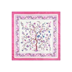 FOULARD IN SETA 90 FUCSIA L'albero della vita