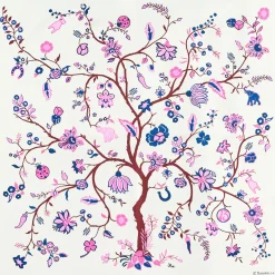FOULARD IN SETA 90 FUCSIA L'albero della vita