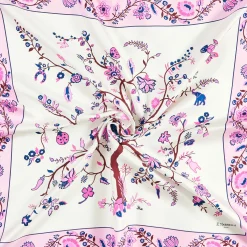 FOULARD IN SETA 90 FUCSIA L'albero della vita