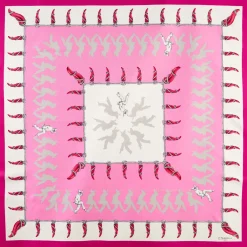 FOULARD IN SETA 90 FUCSIA Pulcinella portafortuna