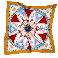 FOULARD IN SETA 90 GIALLO Le mongolfiere