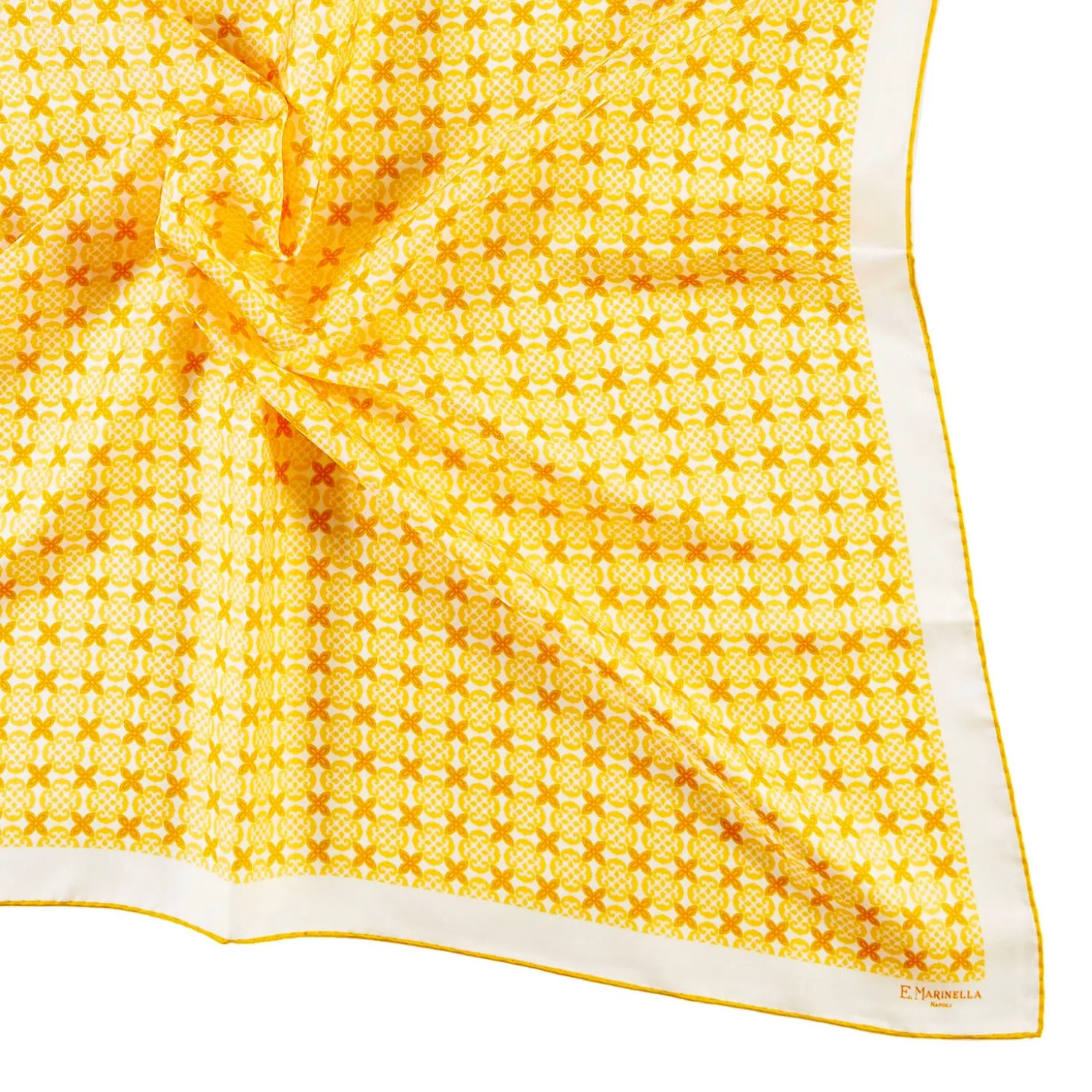 FOULARD IN SETA 90 GIALLO Small flower ispiration