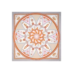 FOULARD IN SETA 90 GRIGIO CHIARO Le mongolfiere