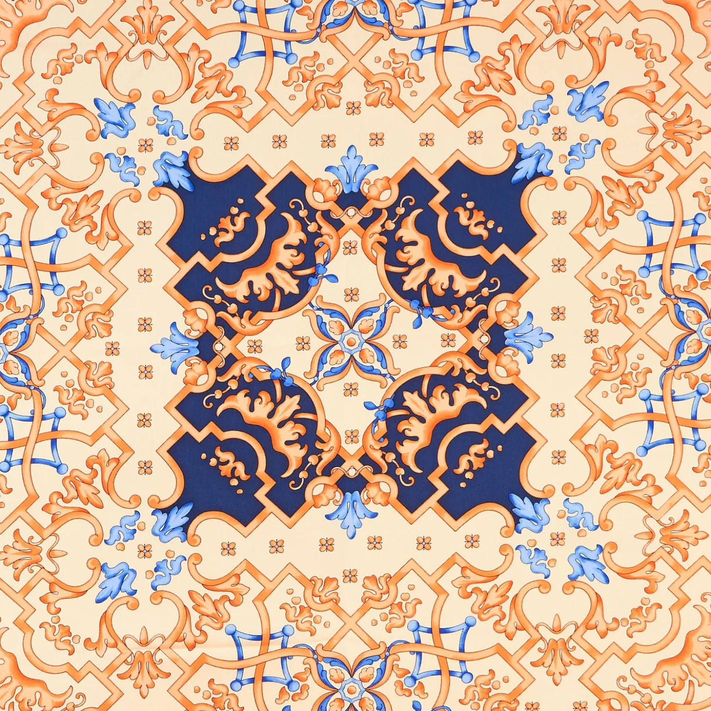 FOULARD IN SETA 90 MARRONE CHIARO Maiolica mediterranea