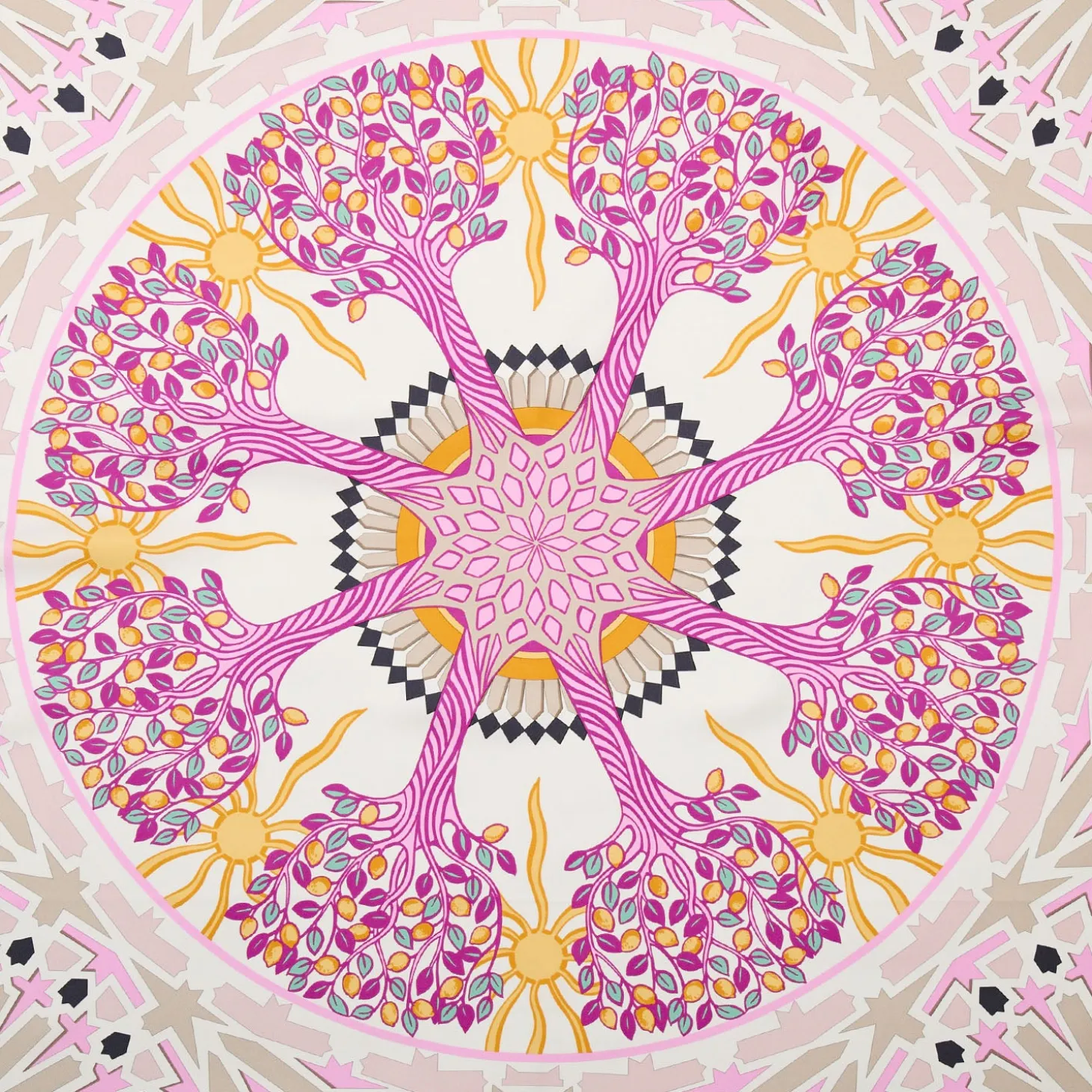 FOULARD IN SETA 90 NERO Mosaico