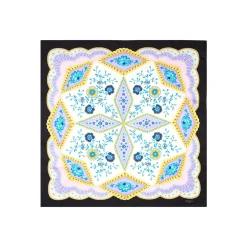 FOULARD IN SETA 90 NERO Motivo floreale